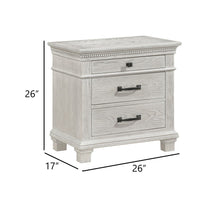 Avy Nightstand, 3 Drawers w Black Handles and 1 Knob, Mist Gray - BM344827
