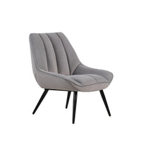 Rea Accent Chair, Tufted Back w Wrap Around Arms, Gray Velvet - BM344831