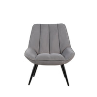Rea Accent Chair, Tufted Back w Wrap Around Arms, Gray Velvet - BM344831