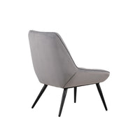Rea Accent Chair, Tufted Back w Wrap Around Arms, Gray Velvet - BM344831