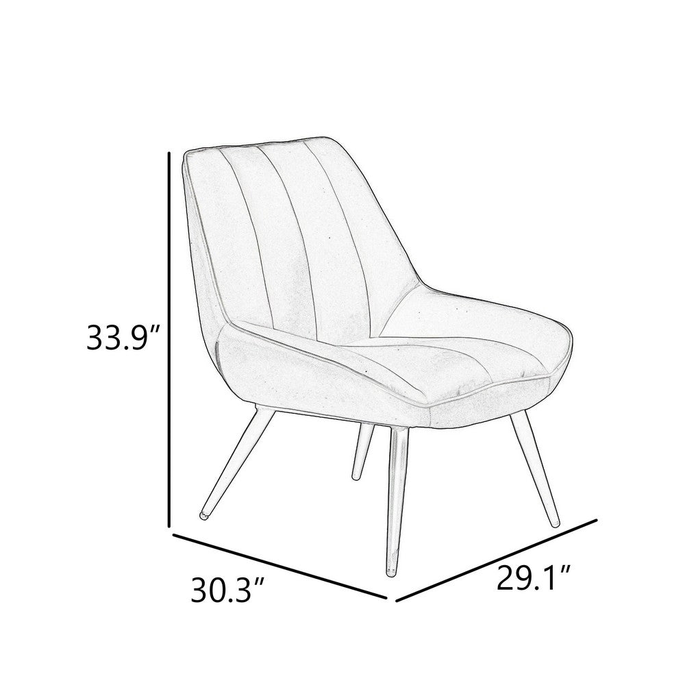 Rea Accent Chair, Tufted Back w Wrap Around Arms, Gray Velvet - BM344831