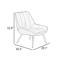 Rea Accent Chair, Tufted Back w Wrap Around Arms, Gray Velvet - BM344831