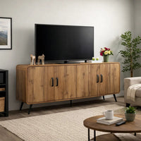 Wea TV Media Console, 63 Inch, 4 Cabinet Doors, Oak Brown Laminate - BM344833