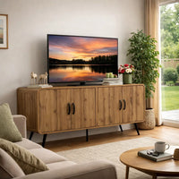 Wea TV Media Console, 63 Inch, 4 Cabinet Doors, Oak Brown Laminate - BM344833