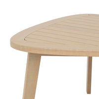 Outdoor Side End Table, 28 Inch Slatted Triangle Top, Natural Brown - BM344835
