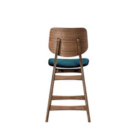 Scar Counter Height Chair Set of 2, Teal Green Cushion, Walnut Brown - BM344836