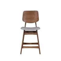 Scar Counter Height Chair Set of 2, Light Gray Cushion, Walnut Brown - BM344837