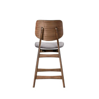 Scar Counter Height Chair Set of 2, Light Gray Cushion, Walnut Brown - BM344837