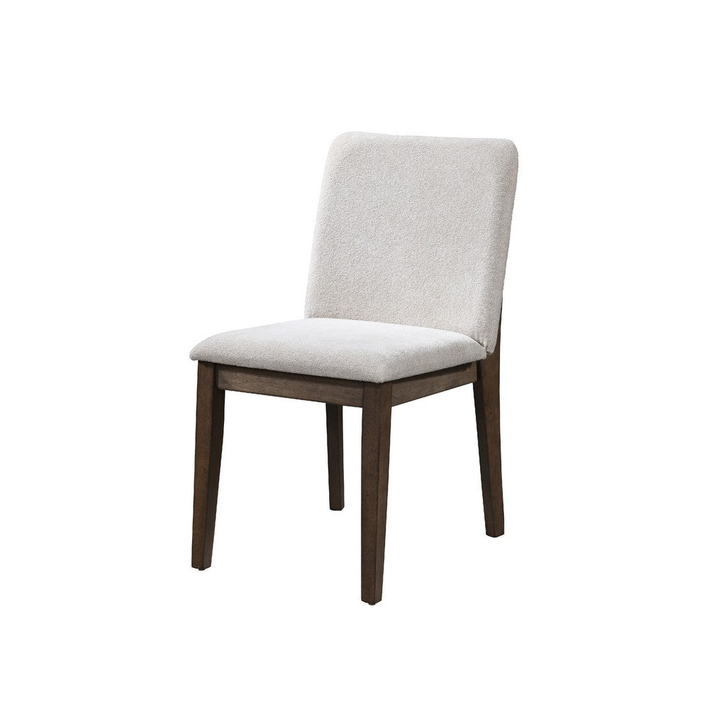 Ony Dining Side Chair Set of 2, Cream Seat & Back Cushion, Brown - BM344838
