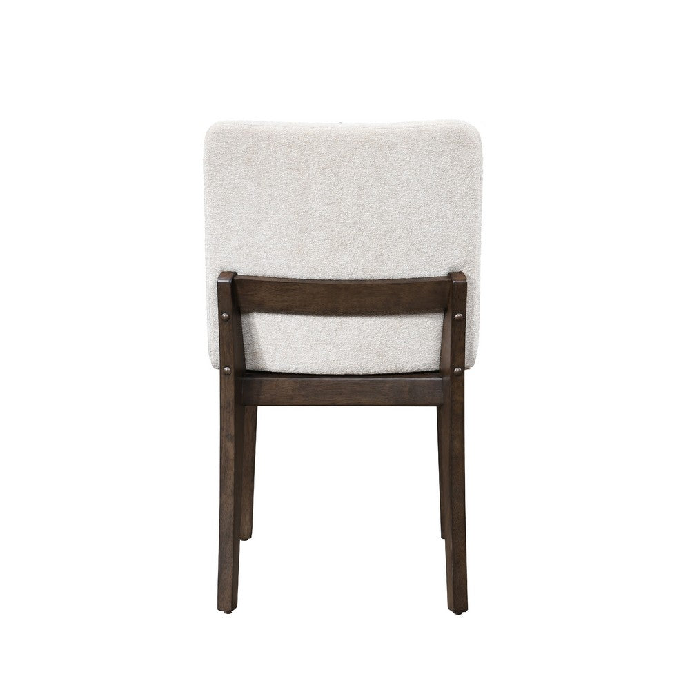 Ony Dining Side Chair Set of 2, Cream Seat & Back Cushion, Brown - BM344838