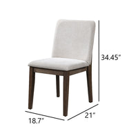 Ony Dining Side Chair Set of 2, Cream Seat & Back Cushion, Brown - BM344838