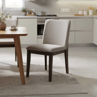 Ony Dining Side Chair Set of 2, Cream Seat & Back Cushion, Brown - BM344838