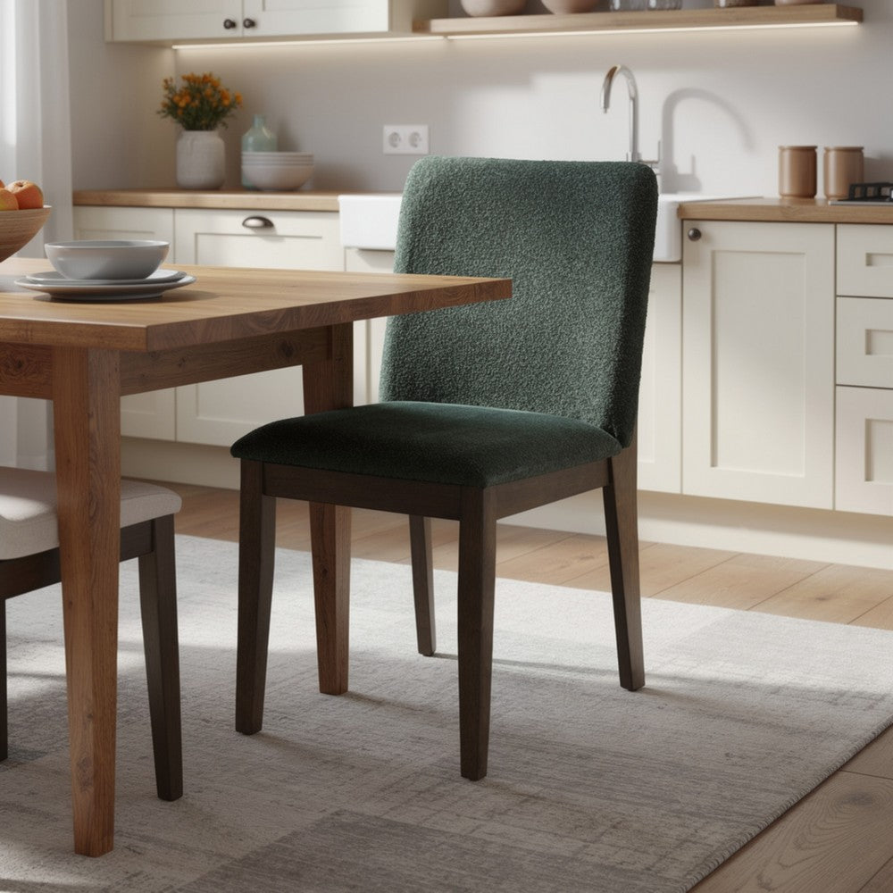Ony Dining Side Chair Set of 2, Cream Seat & Back Cushion, Forest Green - BM344839