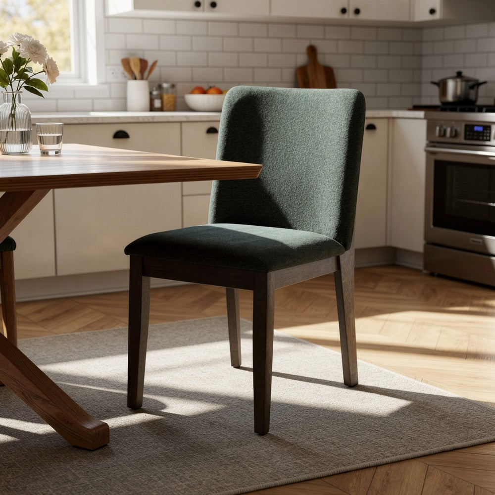 Ony Dining Side Chair Set of 2, Cream Seat & Back Cushion, Forest Green - BM344839