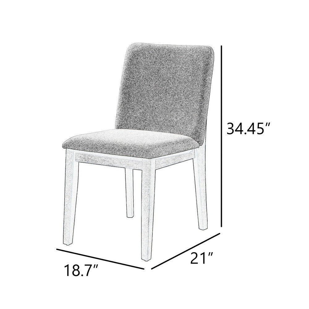 Ony Dining Side Chair Set of 2, Seat & Back Cushion, Stone Gray, Black - BM344840