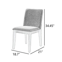 Ony Dining Side Chair Set of 2, Seat & Back Cushion, Stone Gray, Black - BM344840
