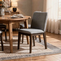 Ony Dining Side Chair Set of 2, Seat & Back Cushion, Stone Gray, Black - BM344840