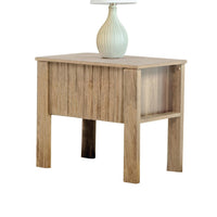 Modern Side End Table, 1 Drawer, Natural Oak Brown, 22x16 Inch Top - BM344842