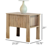 Modern Side End Table, 1 Drawer, Natural Oak Brown, 22x16 Inch Top - BM344842