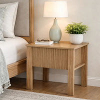 Modern Side End Table, 1 Drawer, Natural Oak Brown, 22x16 Inch Top - BM344842