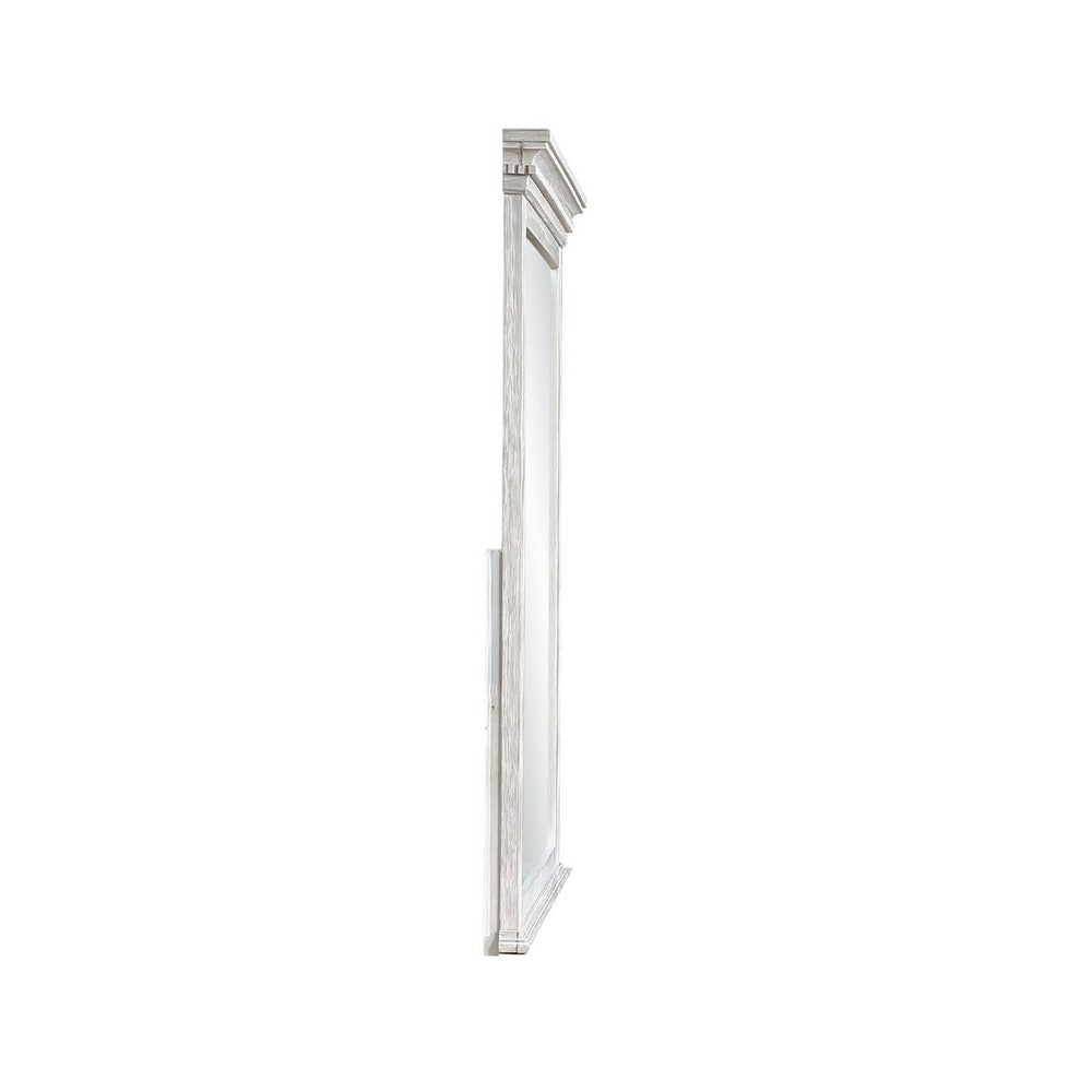 Vanity Dresser Mirror, Crown Moldings, Mist Gray, 42 Inch - BM344843