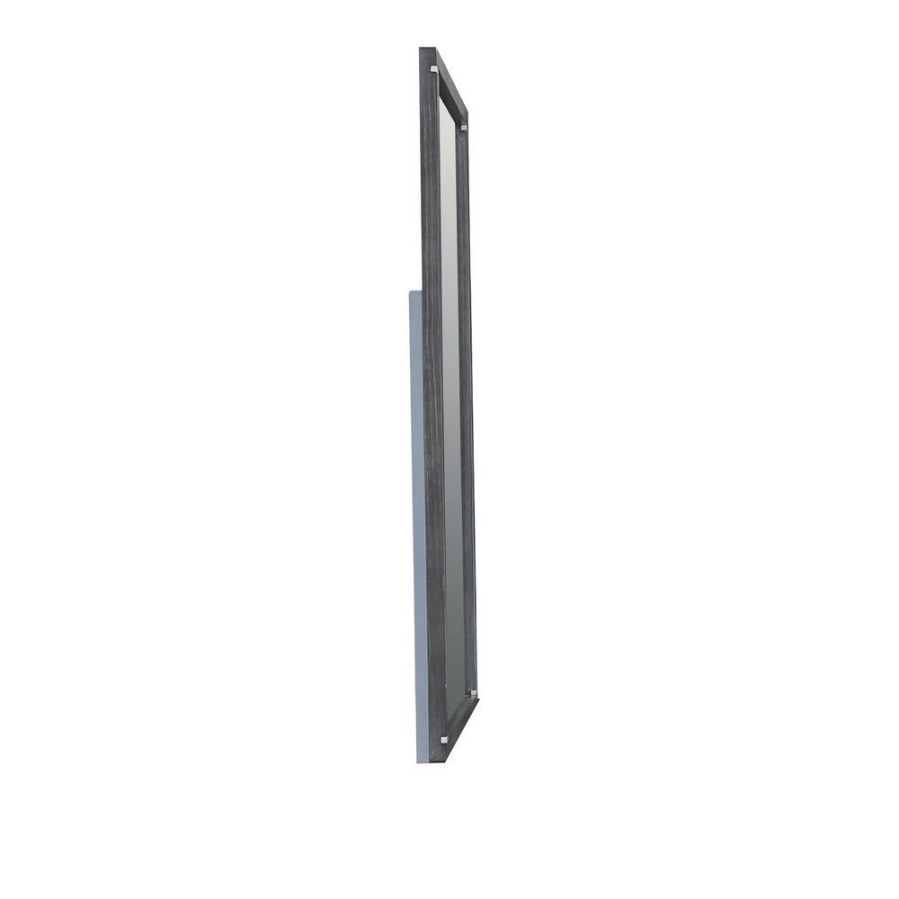 Odiy Vanity Dresser Mirror, Charcoal Gray, 42 Inch Solid Pine Wood - BM344844