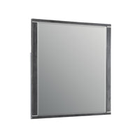 Odiy Vanity Dresser Mirror, Charcoal Gray, 42 Inch Solid Pine Wood - BM344844