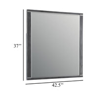 Odiy Vanity Dresser Mirror, Charcoal Gray, 42 Inch Solid Pine Wood - BM344844