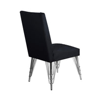 Zoe Dining Side Chair Set of 2, Black Velvet Upholstery, Chrome Legs - BM344845