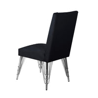 Zoe Dining Side Chair Set of 2, Black Velvet Upholstery, Chrome Legs - BM344845