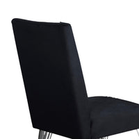 Zoe Dining Side Chair Set of 2, Black Velvet Upholstery, Chrome Legs - BM344845