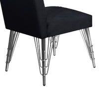 Zoe Dining Side Chair Set of 2, Black Velvet Upholstery, Chrome Legs - BM344845