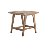 Outdoor Side End Table, 24 Inch Slatted Top, Natural Brown Acacia Wood - BM344848