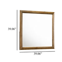 Tey Vanity Dresser Mirror, Honey Brown, Solid Rubberwood 39 Inch - BM344852