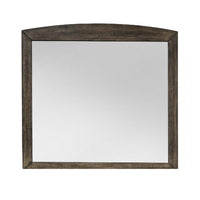 Roxy Dresser Mirror, Curved Top, Rustic Walnut Brown Solid Rubberwood - BM344855