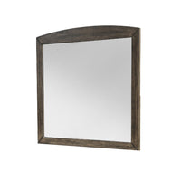 Roxy Dresser Mirror, Curved Top, Rustic Walnut Brown Solid Rubberwood - BM344855