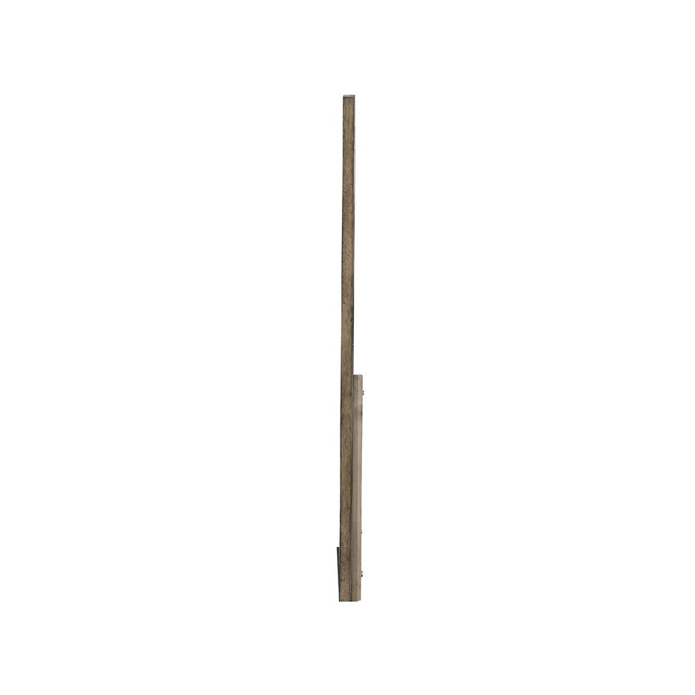 Roxy Dresser Mirror, Curved Top, Rustic Walnut Brown Solid Rubberwood - BM344855