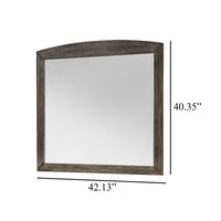 Roxy Dresser Mirror, Curved Top, Rustic Walnut Brown Solid Rubberwood - BM344855