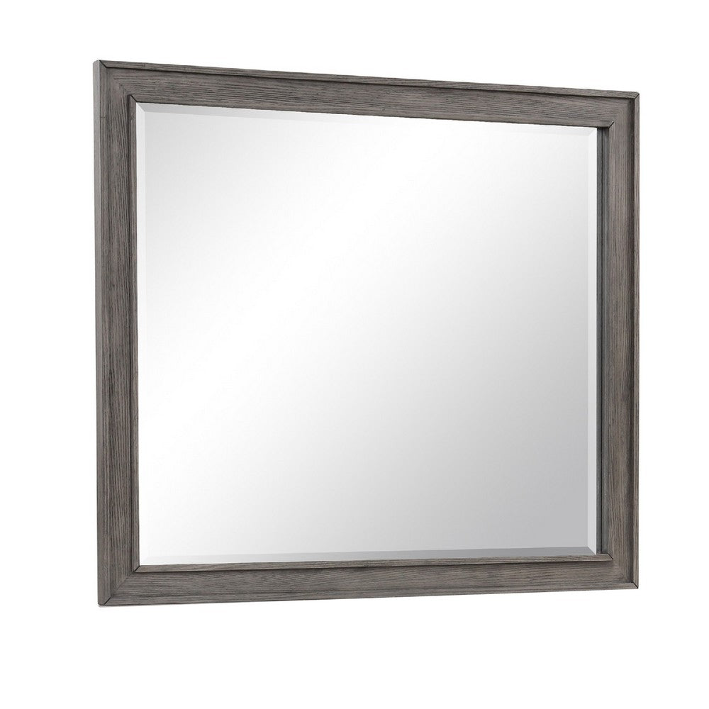 Leslee Dresser Mirror, Embossed Oak Laminate, Dark Gray Finish 44 Inch - BM344856