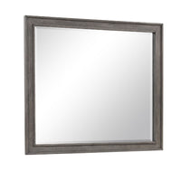 Leslee Dresser Mirror, Embossed Oak Laminate, Dark Gray Finish 44 Inch - BM344856