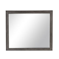 Leslee Dresser Mirror, Embossed Oak Laminate, Dark Gray Finish 44 Inch - BM344856