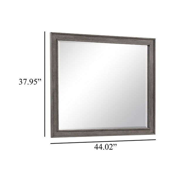 Leslee Dresser Mirror, Embossed Oak Laminate, Dark Gray Finish 44 Inch - BM344856