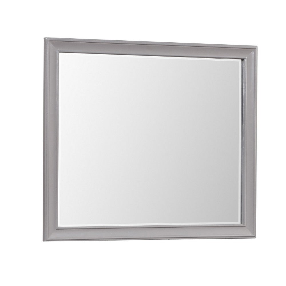 Limi Dresser Mirror, Brushed Gray Solid Acacia Wood, 43 Inch - BM344857