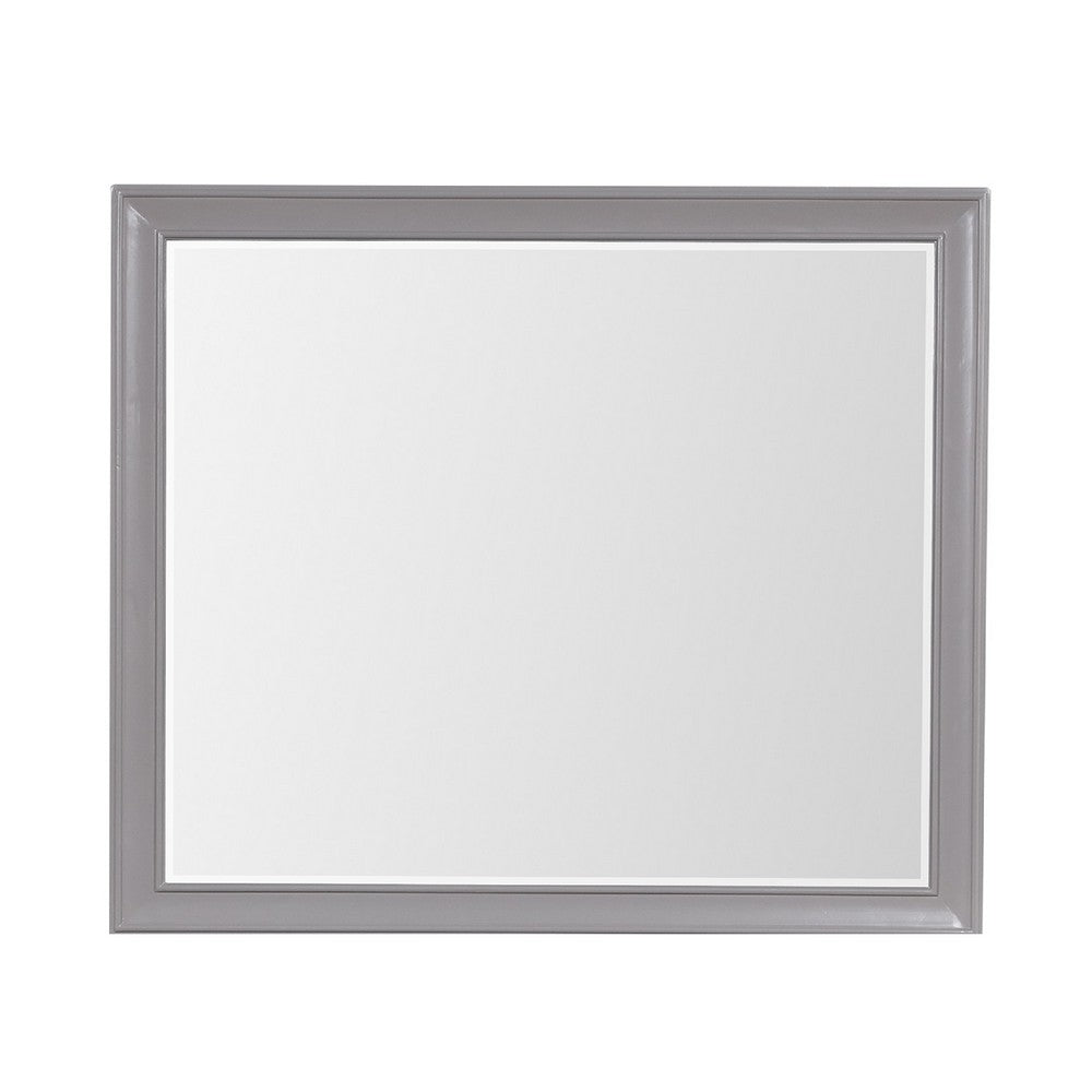 Limi Dresser Mirror, Brushed Gray Solid Acacia Wood, 43 Inch - BM344857