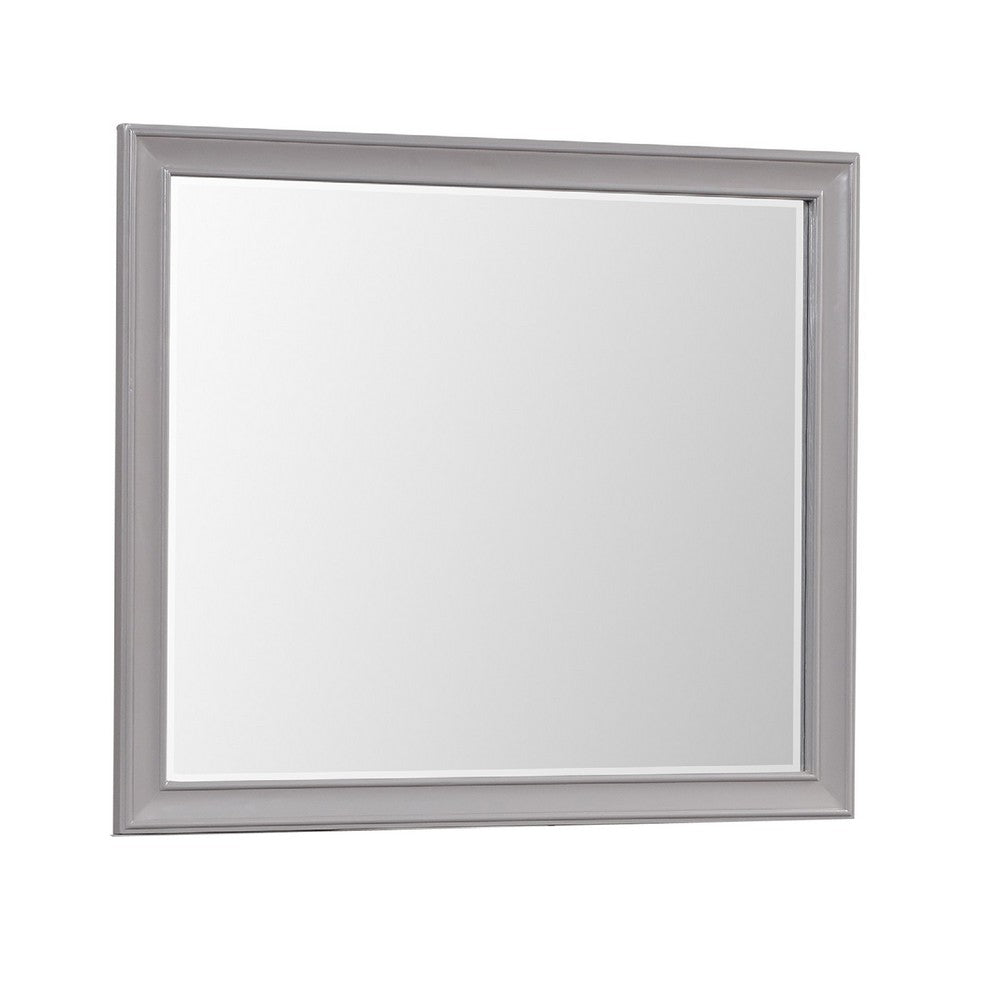 Limi Dresser Mirror, Brushed Gray Solid Acacia Wood, 43 Inch - BM344857