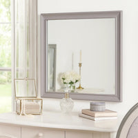 Limi Dresser Mirror, Brushed Gray Solid Acacia Wood, 43 Inch - BM344857