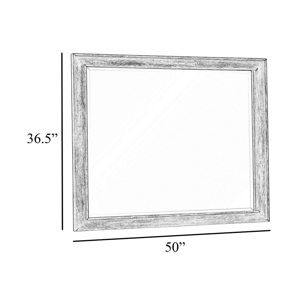Ion Dresser Mirror, Picture Frame Molding, Mist Gray Solid Acacia Wood - BM344858