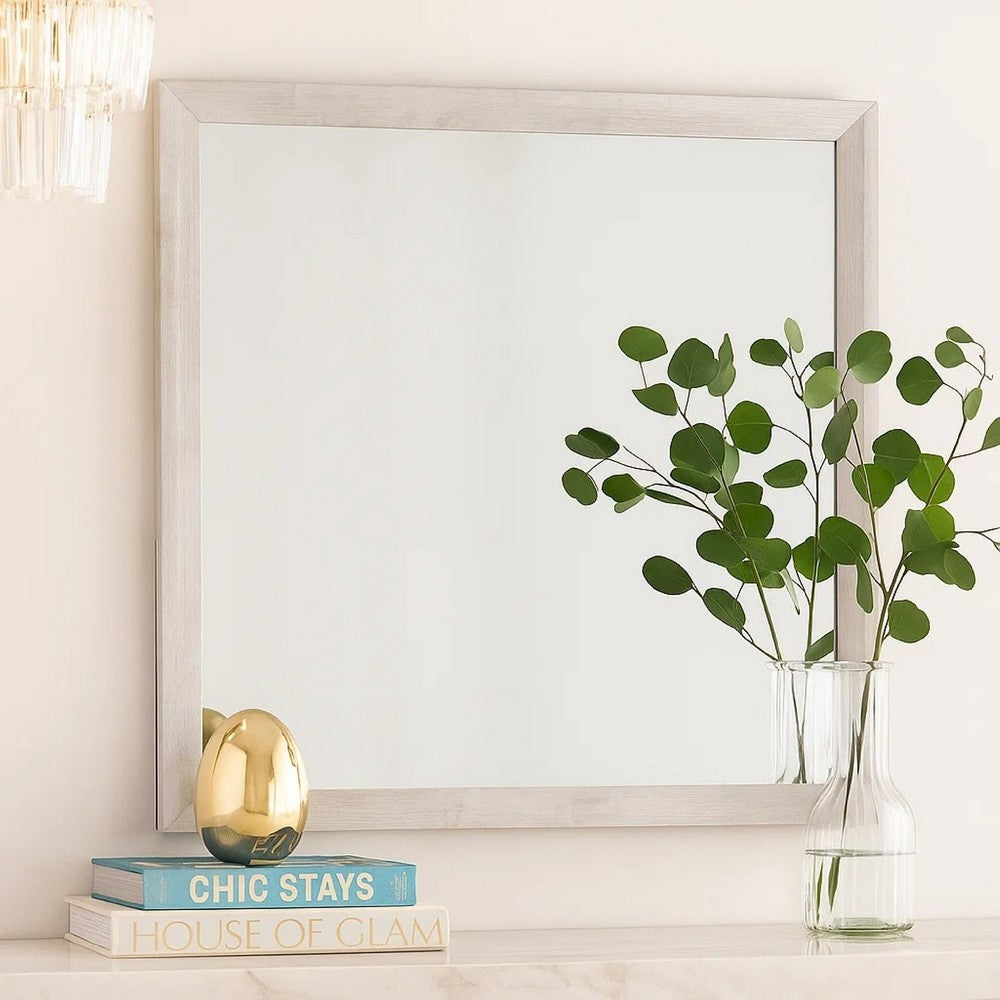 Bisca Dresser Mirror, 40 Inch Square, Driftwood Gray Decorative Laminate - BM344859