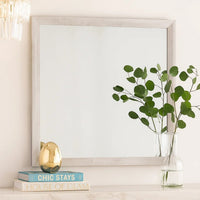 Bisca Dresser Mirror, 40 Inch Square, Driftwood Gray Decorative Laminate - BM344859