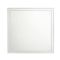 Ruo Dresser Mirror, 40 Inch Square Frame, Low Distortion, Glossy White - BM344860